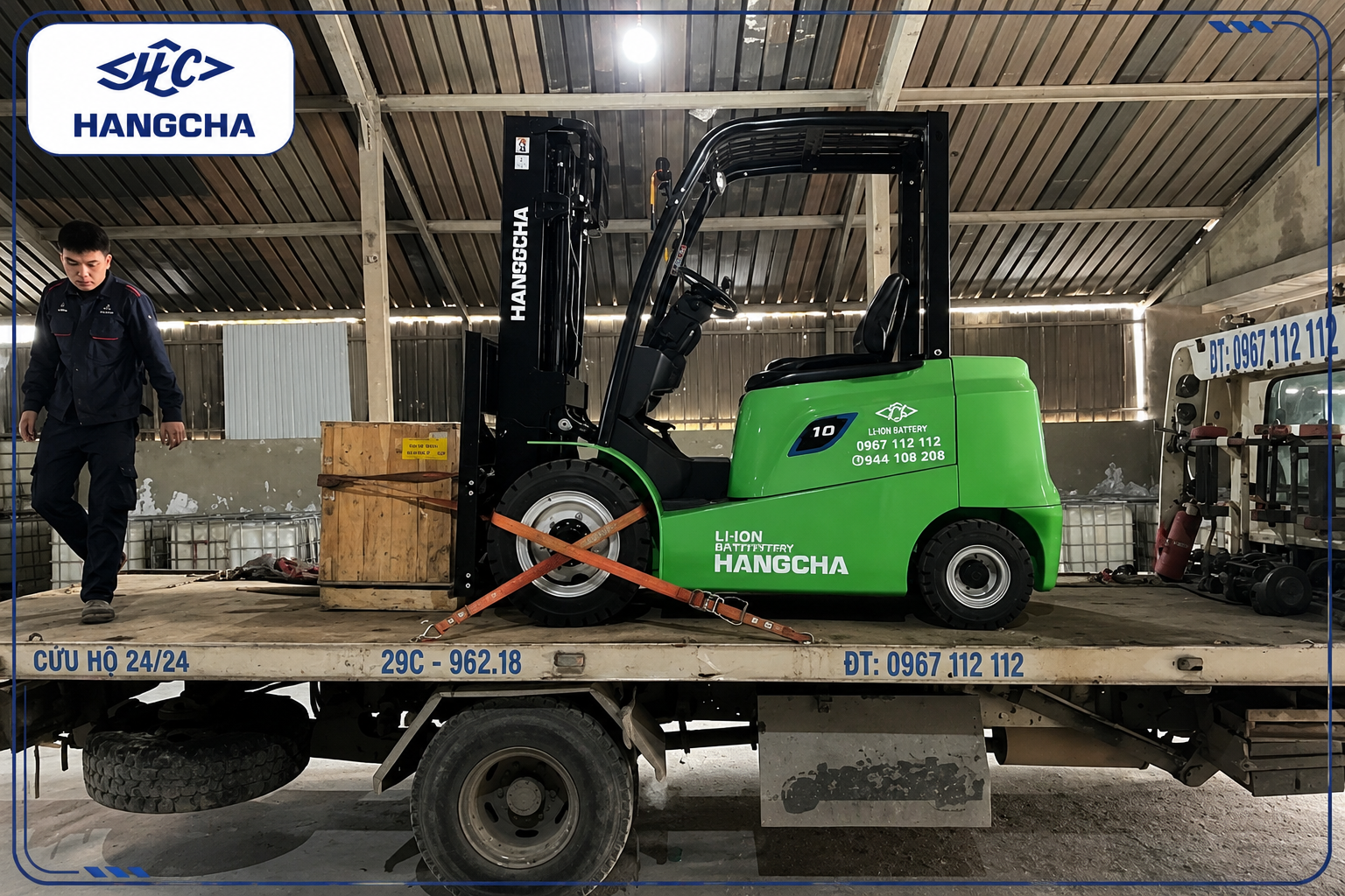 Xe Nâng Điện 1 Tấn Pin Lithium 3 bánh