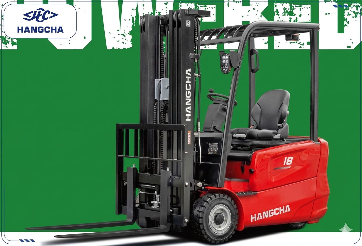 Xe nâng điện 1.8 tấn pin axit 3 bánh