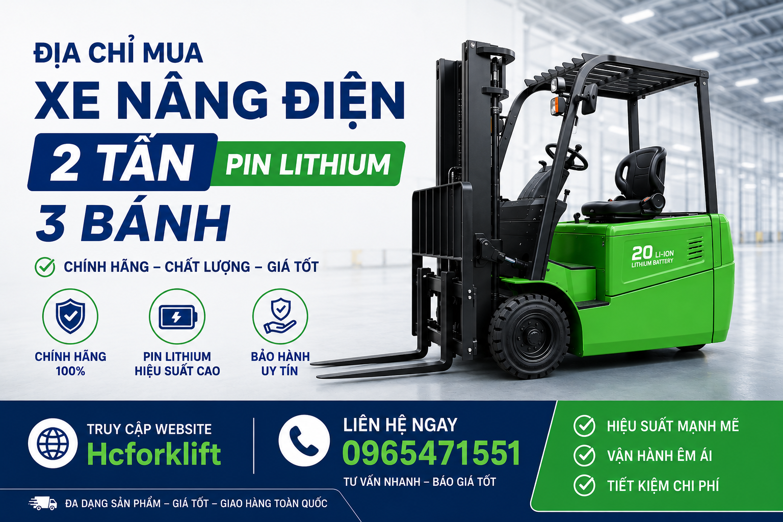 Mua xe nâng điện 2 tấn pin lithium 3 bánh
