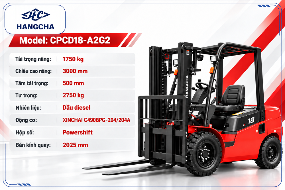 Thông số xe nâng dầu 1.8 tấn dòng A2